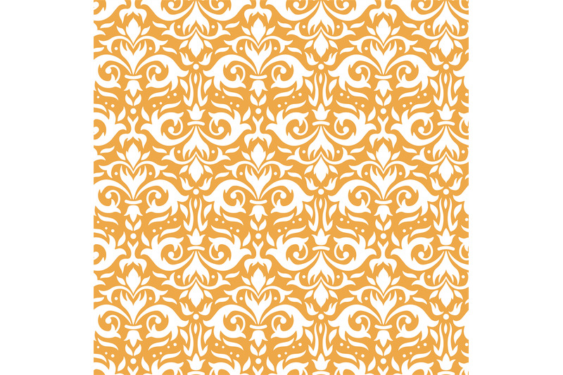 elegant-damask-pattern-ornate-floral-sprigs-golden-baroque-ornament