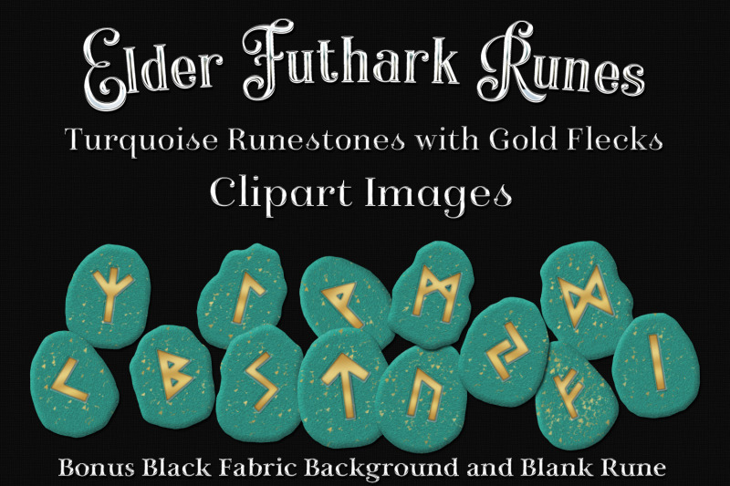 elder-futhark-runes-turquoise-runestone-clipart