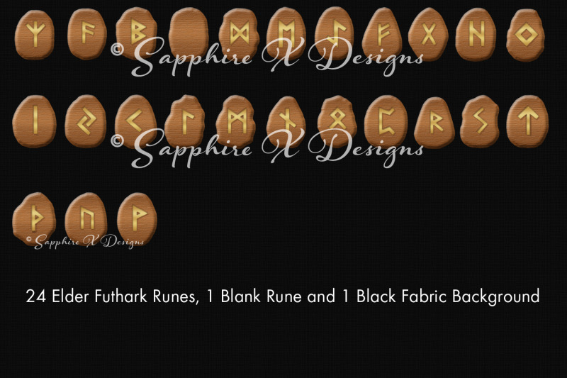 elder-futhark-runes-wooden-runestone-clipart