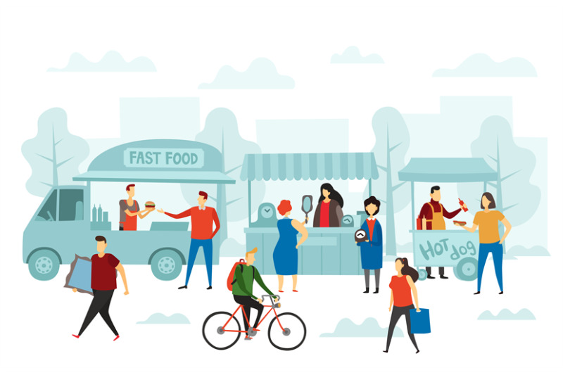 weekend-fair-market-street-shop-food-truck-and-flea-markets-vector-i