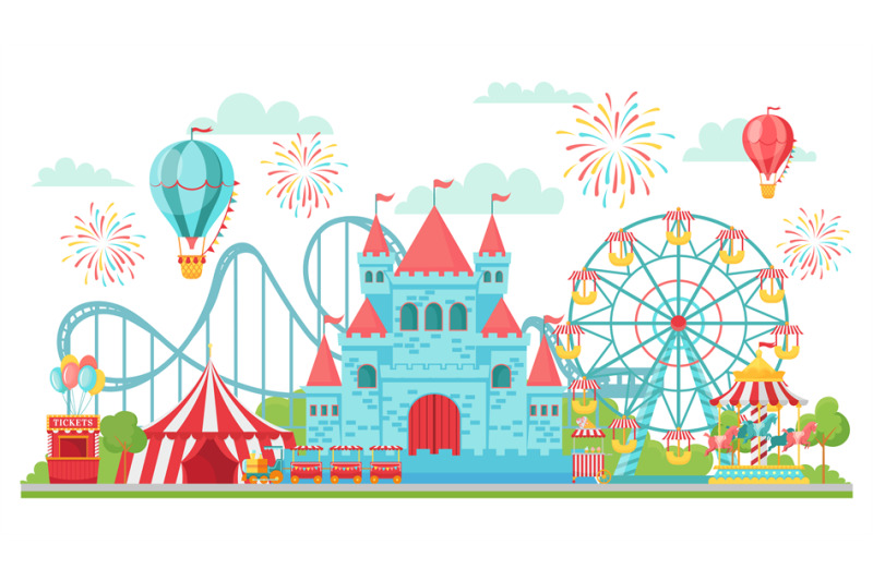 amusement-park-roller-coaster-festival-carousel-and-ferris-wheel-att