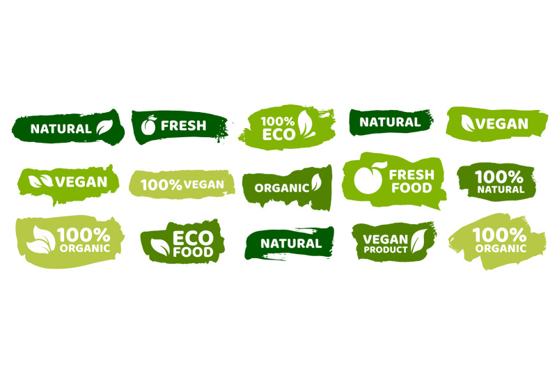 organic-food-labels-fresh-eco-vegetarian-products-vegan-label-and-he