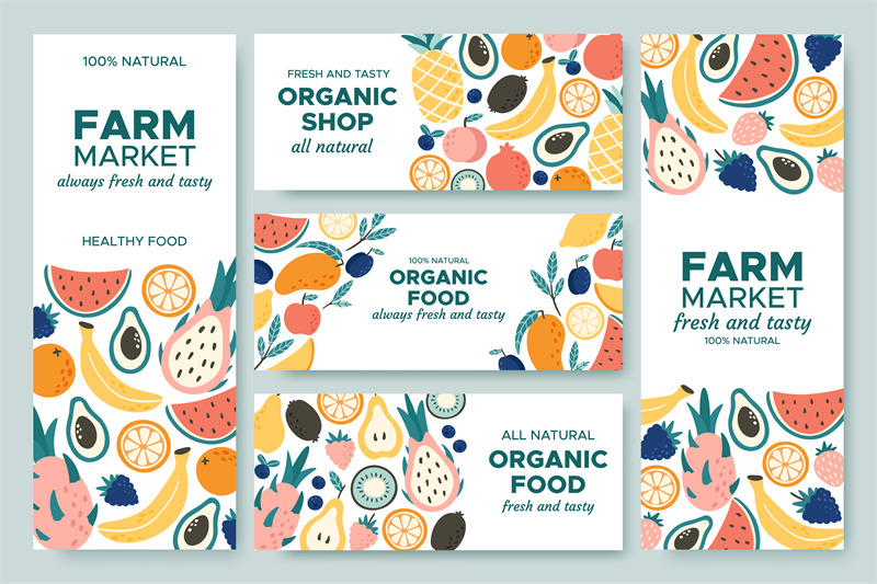 fruit-banner-summer-fruits-organic-food-menu-and-fresh-pineapple-ban