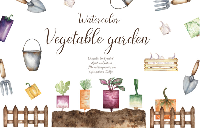watercolor-vegetable-garden