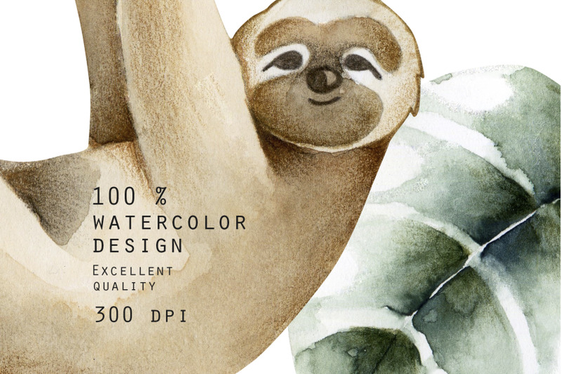 sloths-family-watercolor-clipart