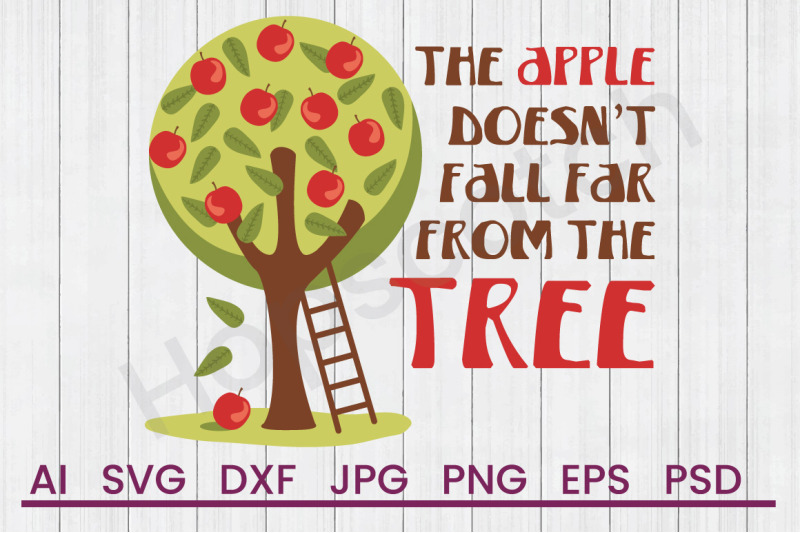 apple-doesnt-fall-svg-file-dxf-file