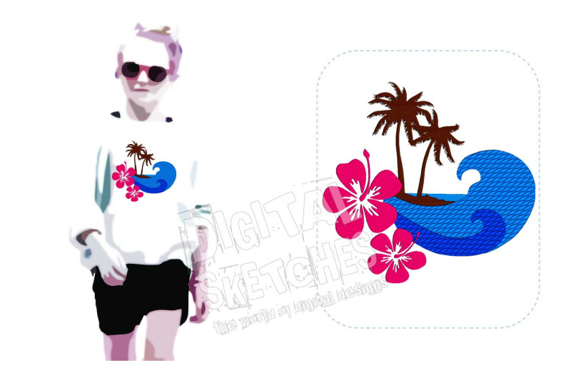 island-palms-waves-sun-hibiscus-machine-embroidery-design-3-sizes