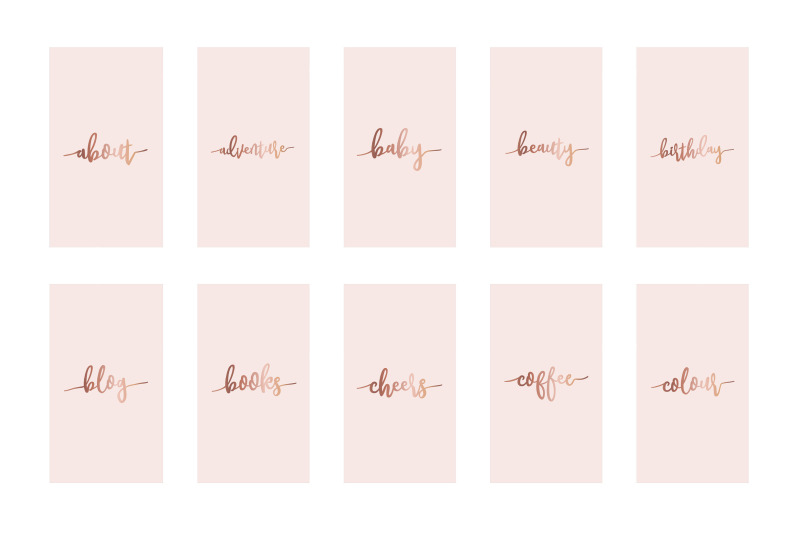 Instagram Highlight Covers Rose Gold On Pink By Design Owl Thehungryjpeg Com