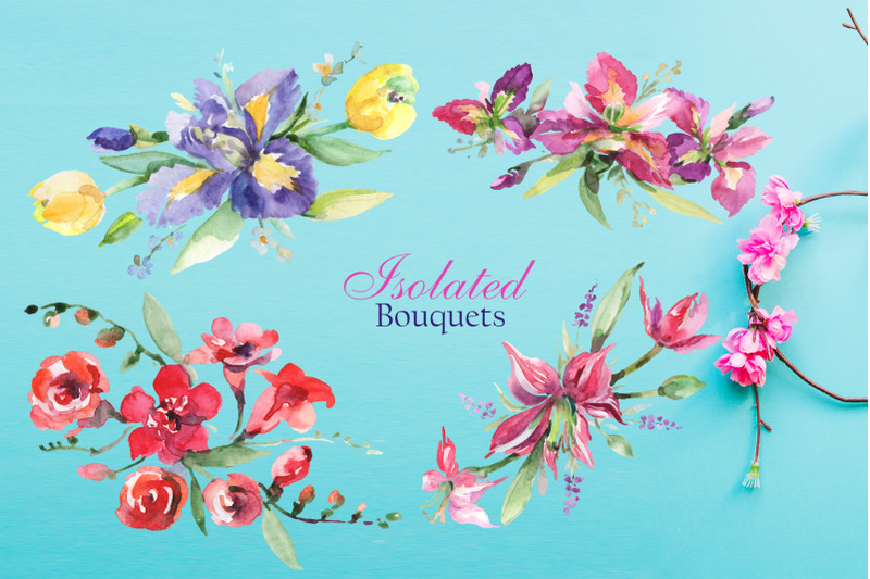 gentle-watercolor-bouquets-watercolor-png