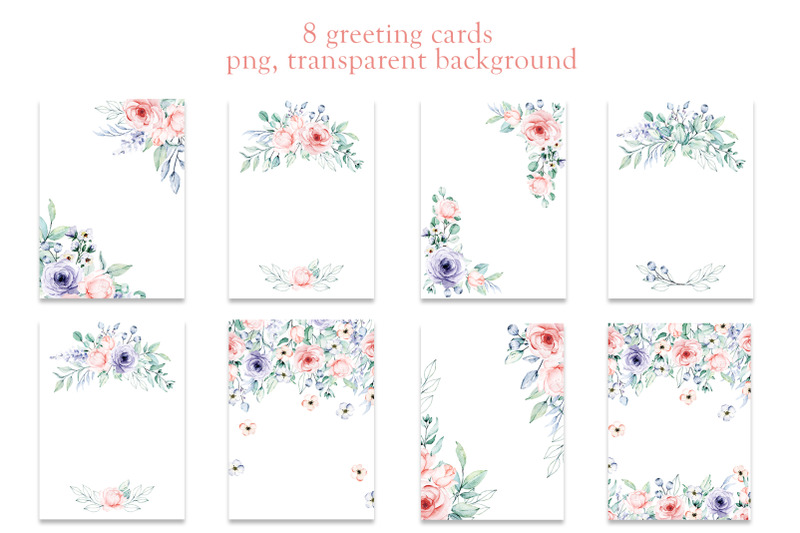 Watercolor flower set Helen. Floral illustrations hand painting. By ...