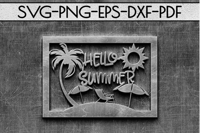 hello-summer-papercut-template-beach-house-decor-svg-dxf