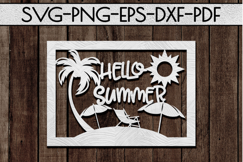 hello-summer-papercut-template-beach-house-decor-svg-dxf