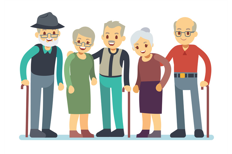 group-of-old-people-cartoon-characters-happy-elderly-friends-vector-i