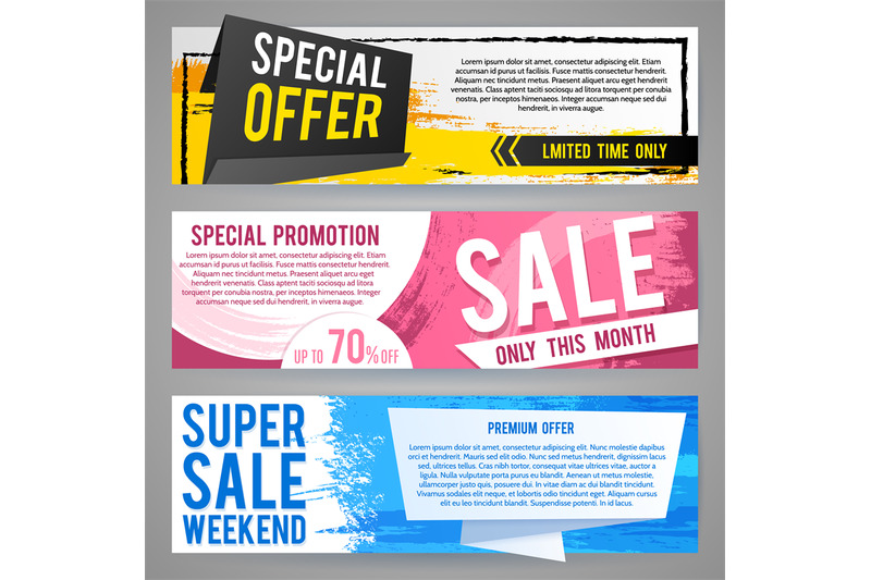 abstract-gift-vouchers-or-sale-banners-with-discount-offers-and-brush