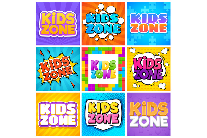 kids-zone-kinder-playroom-banners-for-design-cartoon-text-childrens