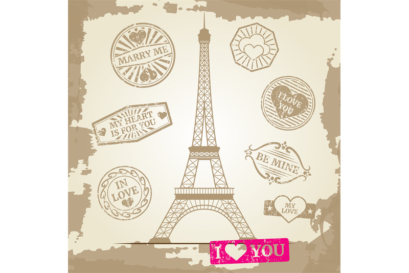 hipster-or-vintage-postcard-background-eiffel-tower-with-love-prints