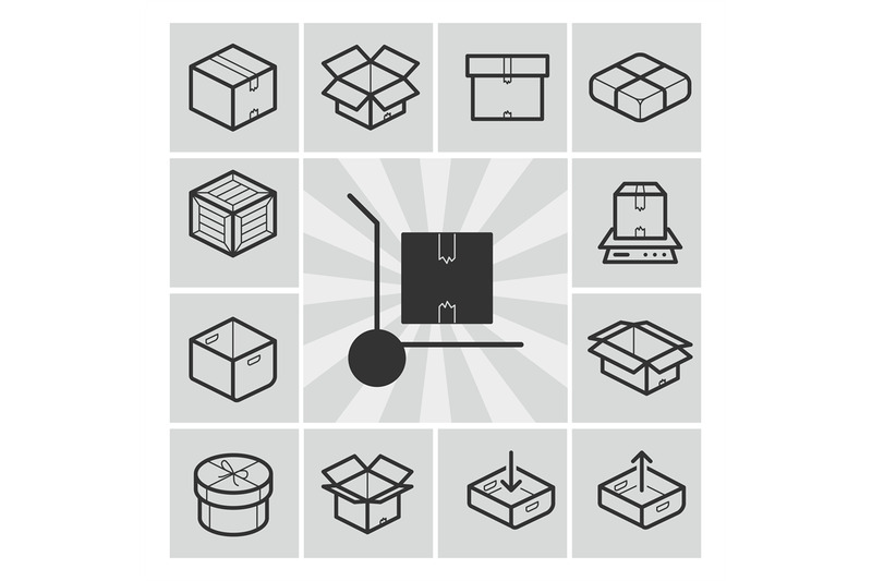 package-icons-vector-set-with-boxes-crates-containers