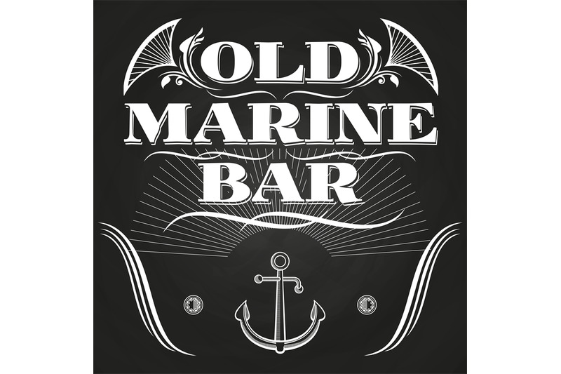 old-marine-bar-label-or-banner-on-chalkboard