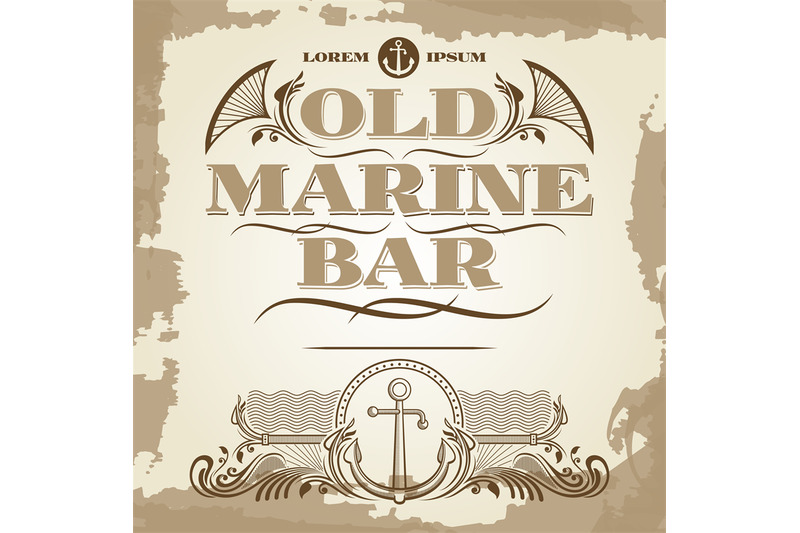 old-marine-bar-vintage-label-banner-and-details-design