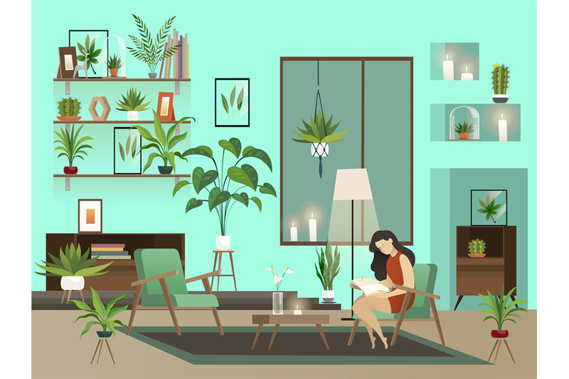 cozy-room-vector-night-living-room-with-lone-reading-woman-and-urban