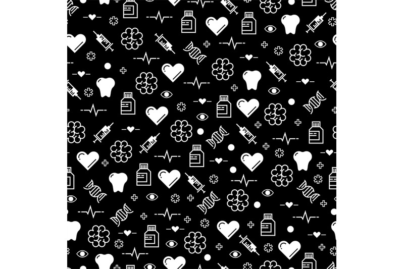 black-and-white-medicinal-seamless-pattern-design