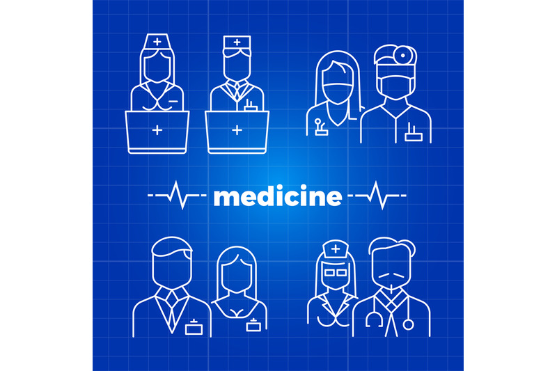 hospital-staff-line-icons-medicine-personal-icons-design