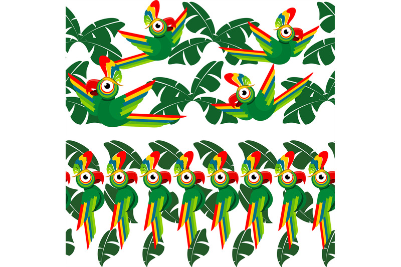 tropical-seamless-design-with-palm-leaves-and-parrots