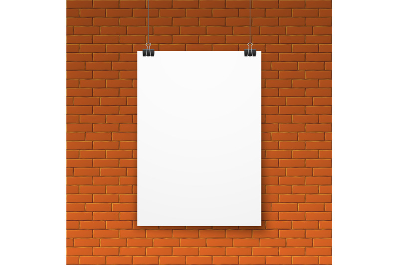 blank-white-poster-on-red-brick-wall