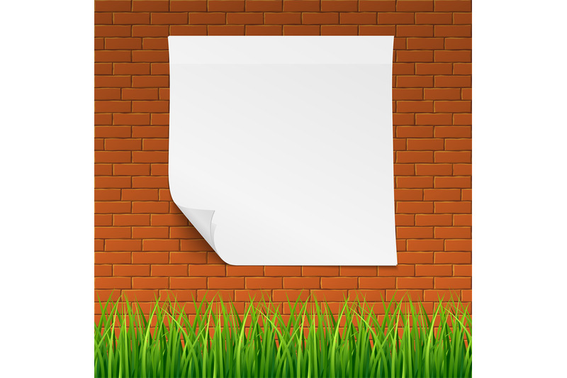 red-brick-callboard-with-clean-banner-and-grass