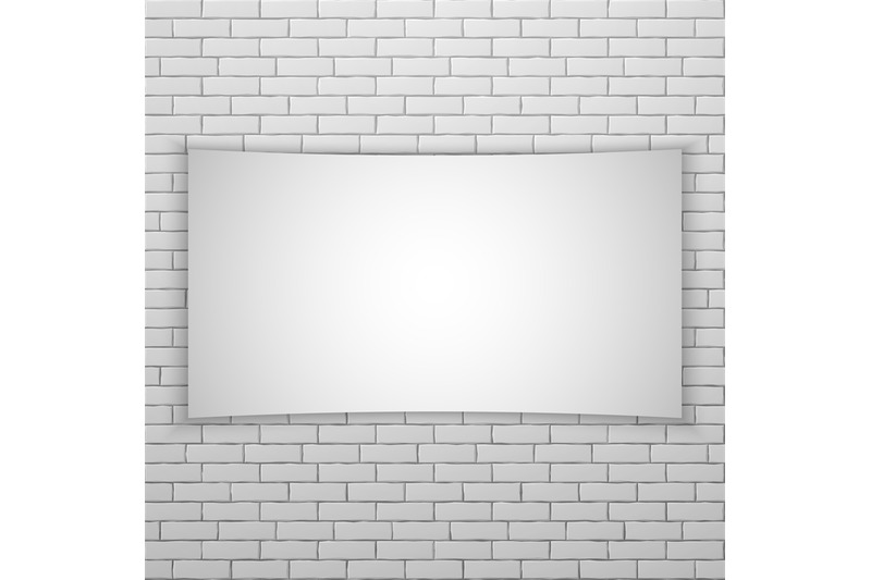 white-movie-screen-or-banner-on-white-brick-wall