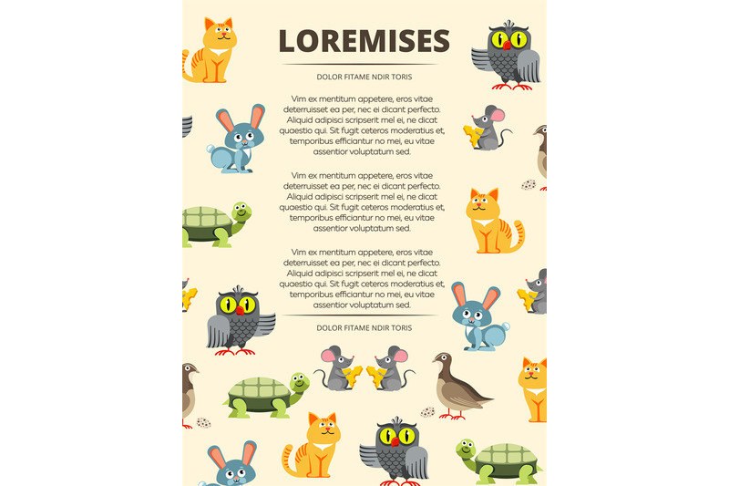 children-info-banner-with-cute-cartoon-animals