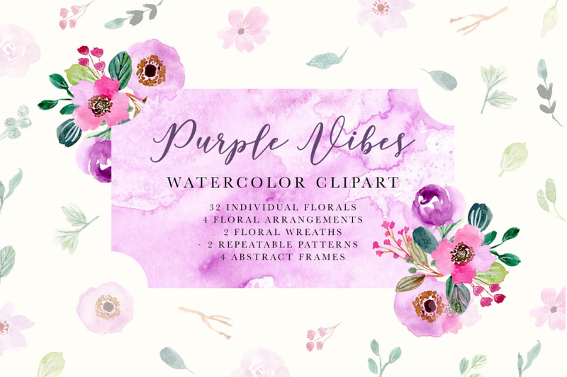 purple-vibes-watercolor-floral-clipart