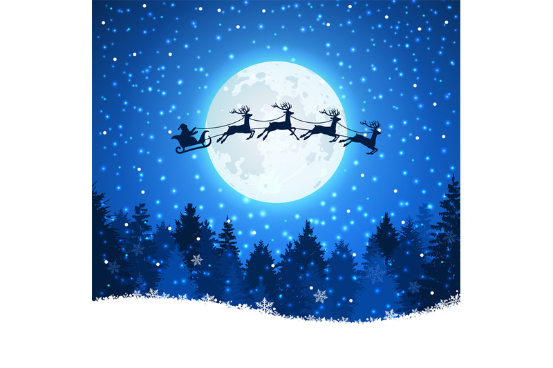 christmas-background-with-santa-and-deers-flying-on-the-sky