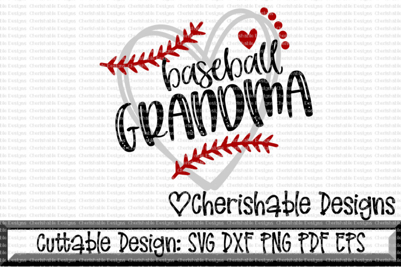 Download Baseball Grandma Heart Cutting File By Cherishable Designs ...