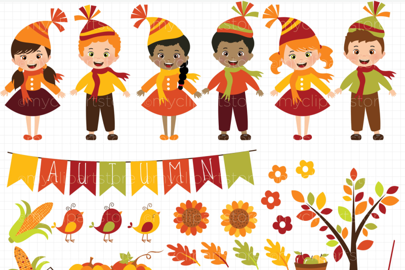 fall-autumn-happy-harvest-kids-vector-clipart