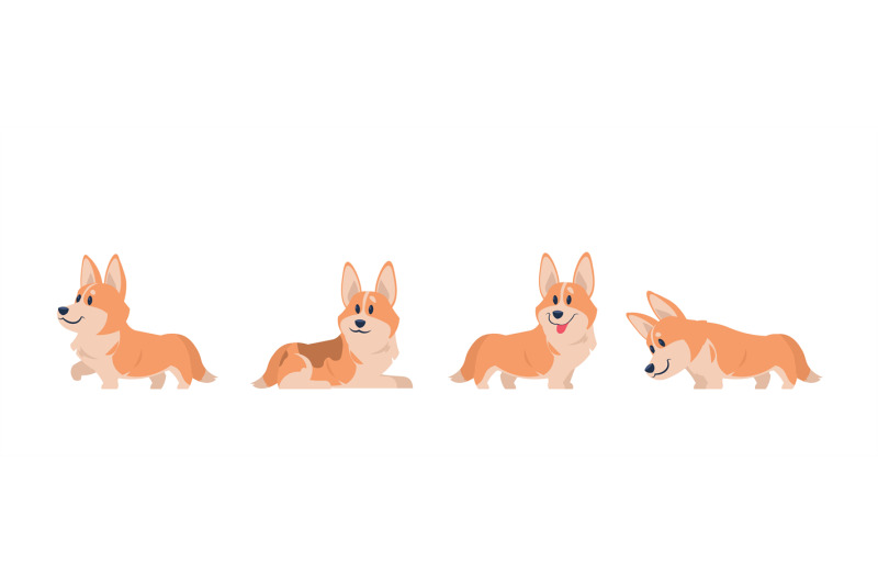 cartoon-corgi-flat-puppy-for-stickers-postcards-prints-and-posters