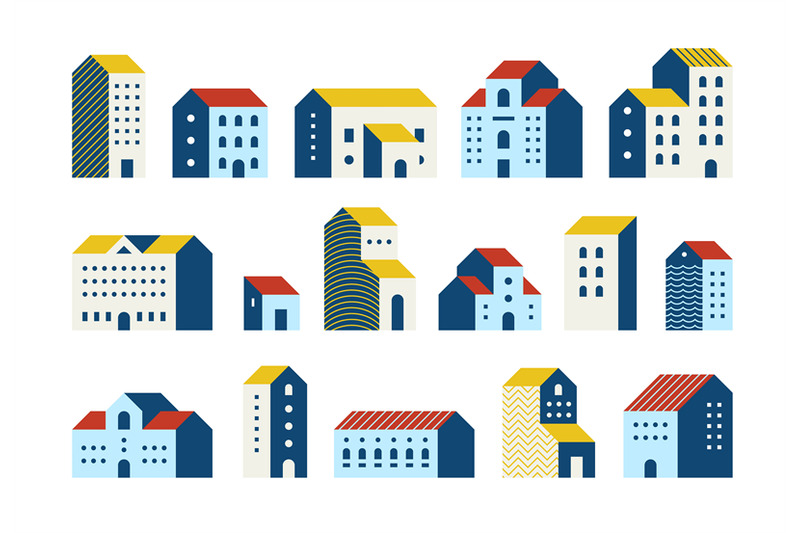 minimal-flat-houses-simple-geometric-buildings-cartoon-set-urban-cit