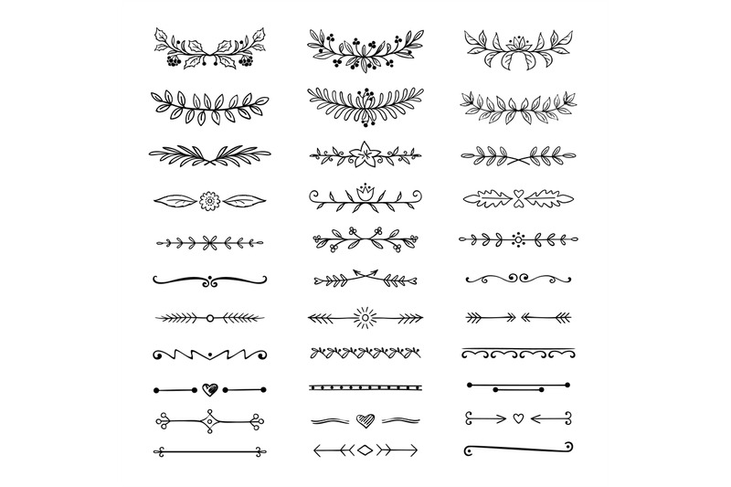 doodle-dividers-hand-drawn-line-borders-and-laurels-ornamental-decor