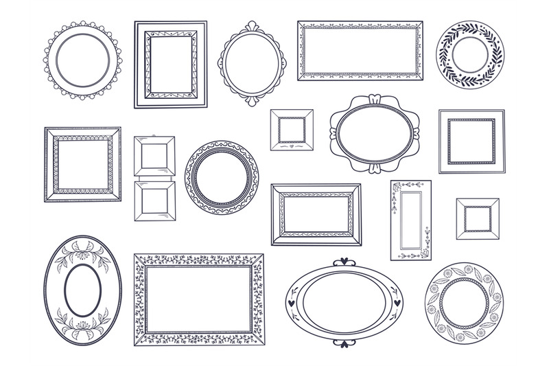 doodle-frames-square-hand-draw-borders-pencil-circle-line-round-cur