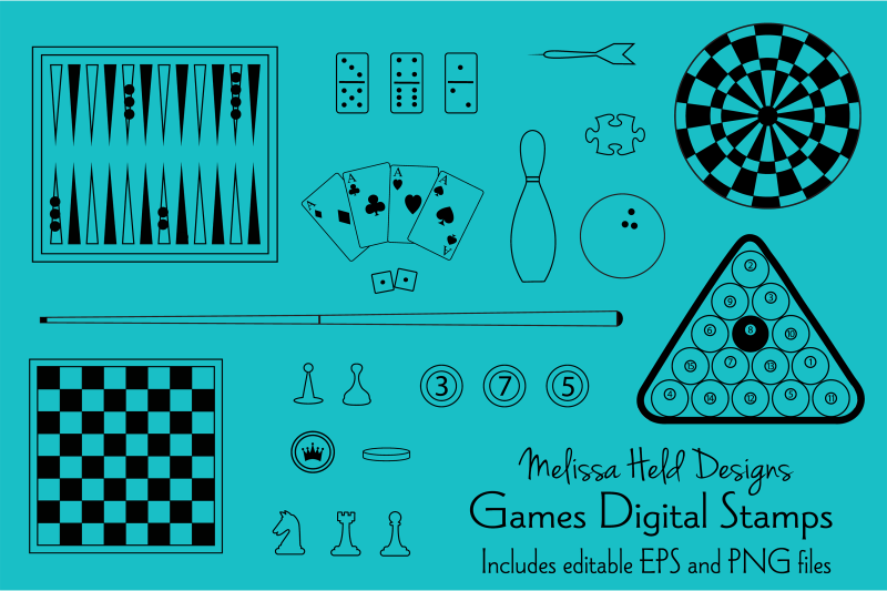 games-digital-stamps-clipart