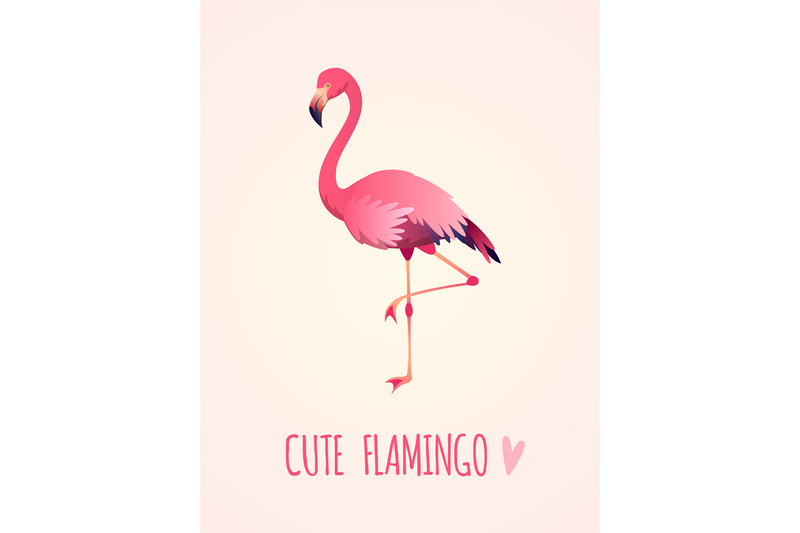 cute-flamingo-tropical-pink-bird-girl-card-poster-exotic-wild-nature