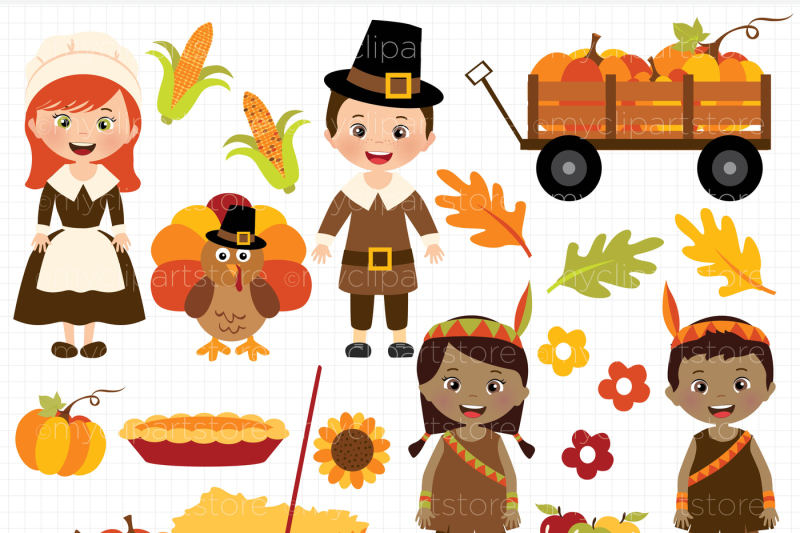 fall-autumn-happy-thanksgiving-kids-vector-clipart
