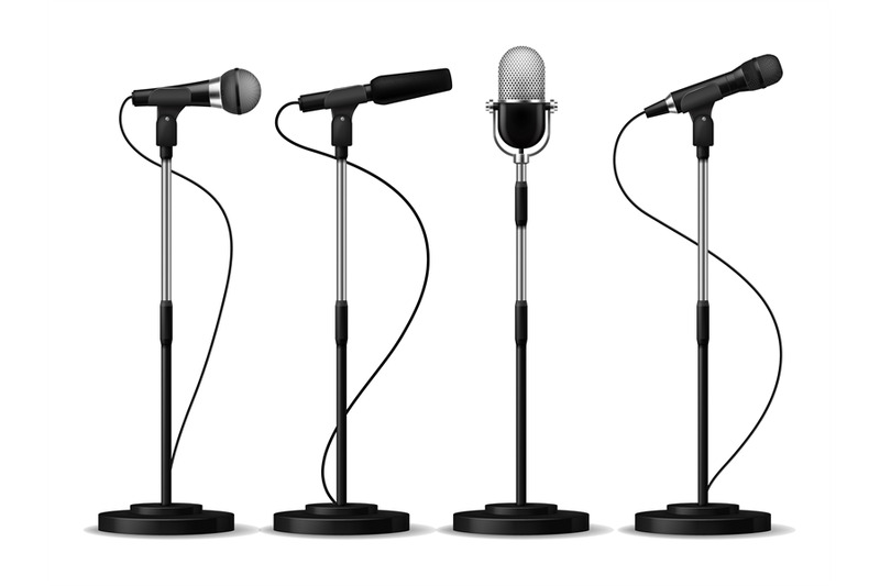 microphones-on-stands-stage-standing-microphones-studio-mic-for-sing