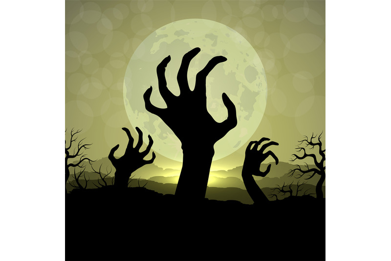 zombi-hands-in-halloween-night-on-the-moon-background