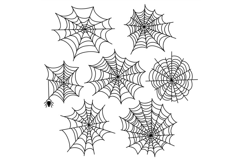 halloween-spider-web-vector-set-cobweb-decoration-elements-isolated