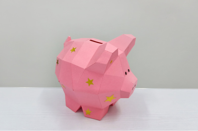 Download Diy Piggy Bank 3d Papercraft By Paper Amaze Thehungryjpeg Com