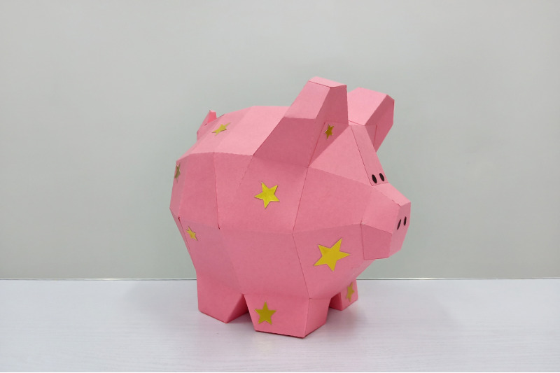 Download Diy Piggy Bank 3d Papercraft By Paper Amaze Thehungryjpeg Com