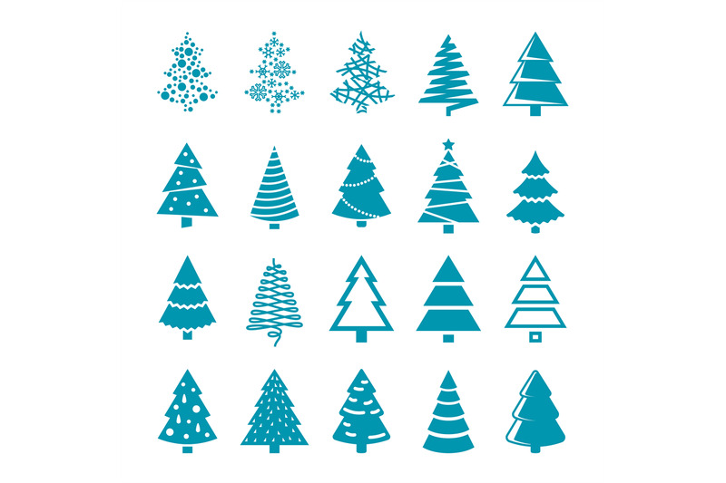 black-silhouette-christmas-trees-vector-stylized-simple-symbols
