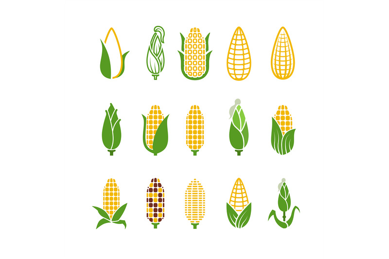 organic-corn-vector-icons-isolated-on-white-background