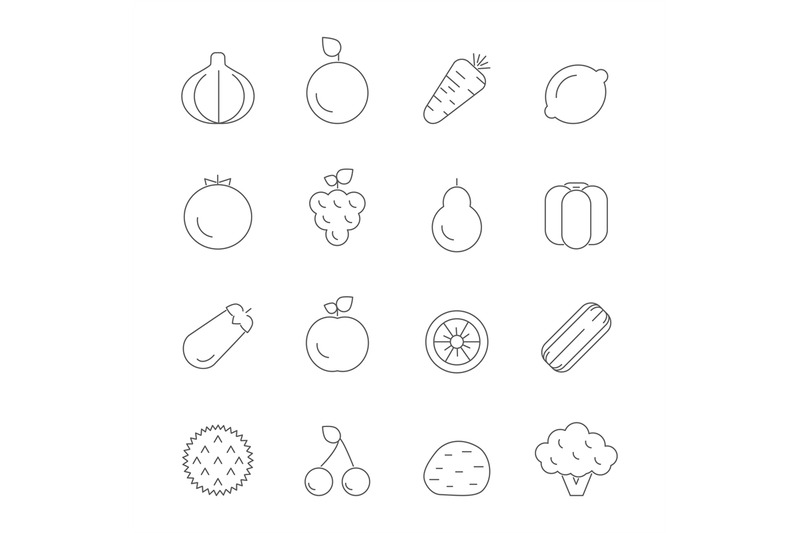 various-icons-of-fruits-and-vegetables-vector-linear-pictures